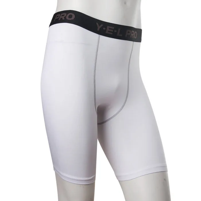 Мужская компрессионная основа, шорты, гимнастические бермуды masculina de marca, колготки, размер XXL, Профессиональные штаны - Цвет: Белый