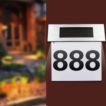

Behogar 4-LED Waterproof Solar Powered Light-control House Door Address Mail Box Number Light Lamp for Home Community Courtyard