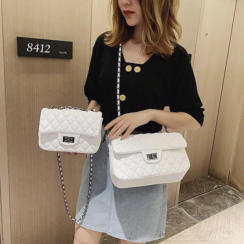  Luxury Brand Female Handbag 2019 Quality PU Leather Women's Designer Handbag Classic Lattice Chain  - 4000029978929