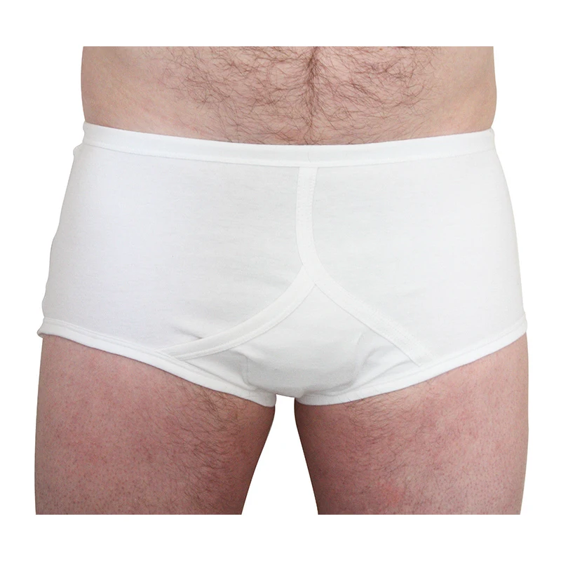 Men's Washable Underwear Reusable Incontinence Pants with Absorbent Pad Cotton Men's Y shaped