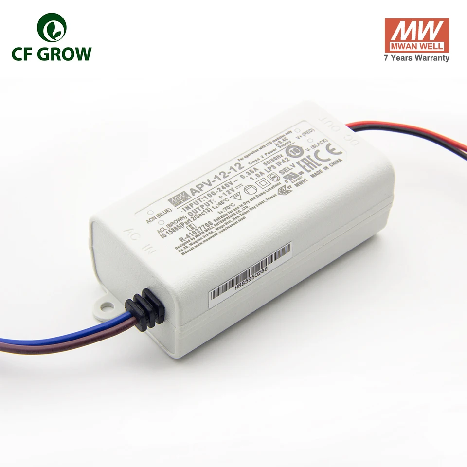 Meanwell Dimmable 185W 240W 320W Драйвер HLG-185H-42B HLG-240H-36B, HLG-320H-42B LPC-60-1400, APV-12-12 Выходной светодиодный адаптер питания