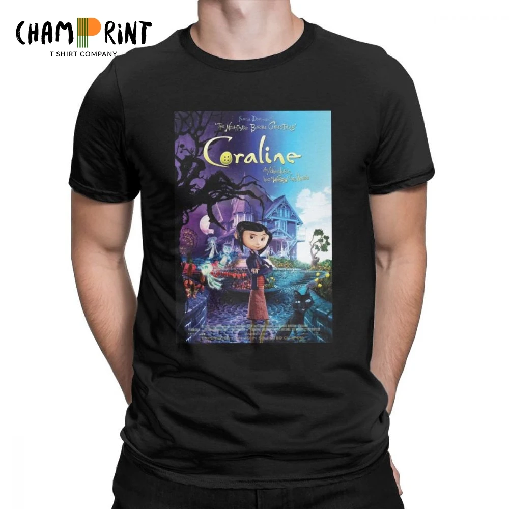 

Coraline Funny T Shirt Men Castle And Tree Short Sleeve Clothes Party Tees 100% Cotton O Neck T-Shirts