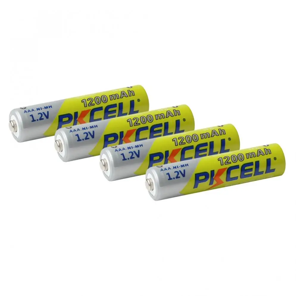 4 шт./лот Pkcell 1,2 V AAA Ni-MH 1200mAh аккумуляторные батареи большой емкости набор батарей с 1000 циклом