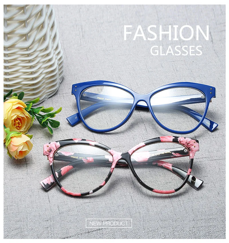 Хит, женские очки, кошачий глаз, оправа, Ретро стиль, простые очки, UV400, очки, модная оправа, оптические, большие очки