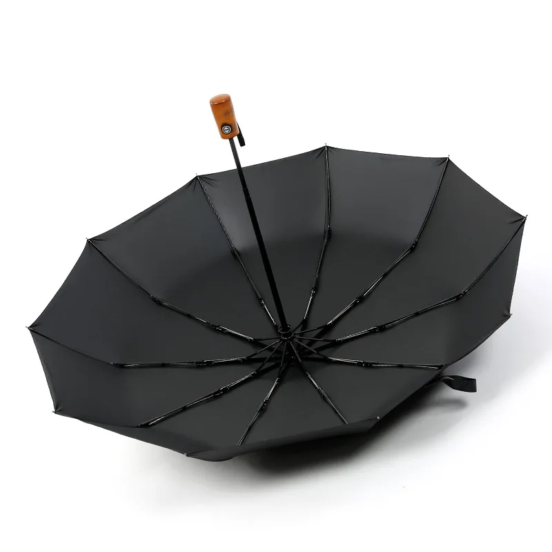 YADA 10K Solid Wood Handle Umbrella Windproof Folding Rainy Automatic Umbrellas For Women Men Anti-UV Auto Umbrella Female YD118