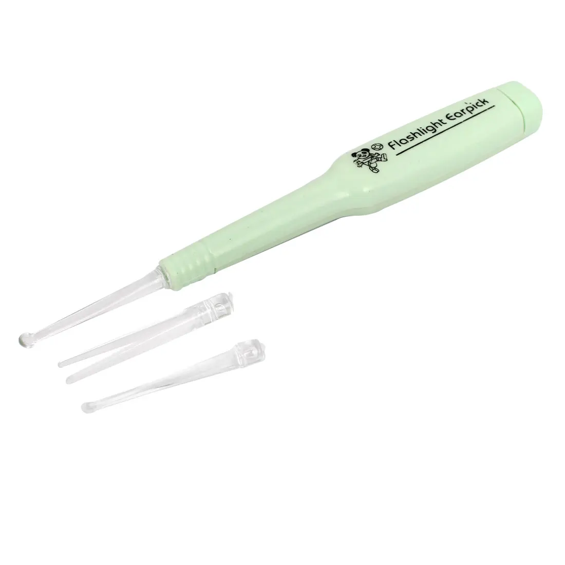 UXCELL Plastic Light Green Handle Led Health Flashlight Earpick Ear