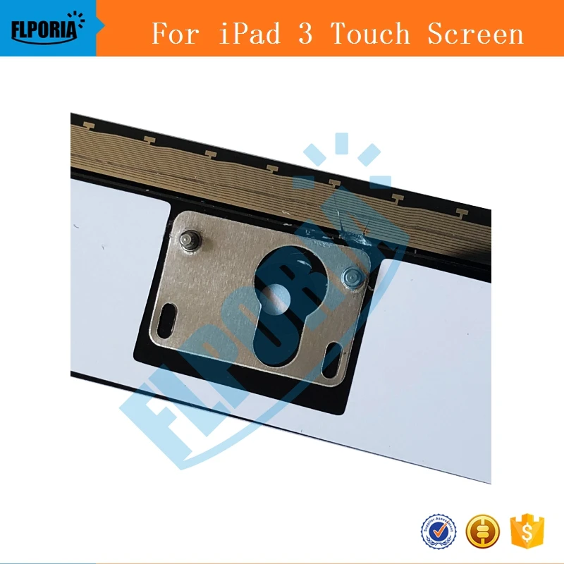 IPHT0201 For IPAD 3 whiteblack Digitizer Touch Screen Front Display Glass Assembly - Includes Home Button and flex + Camera Holder + frame(6)