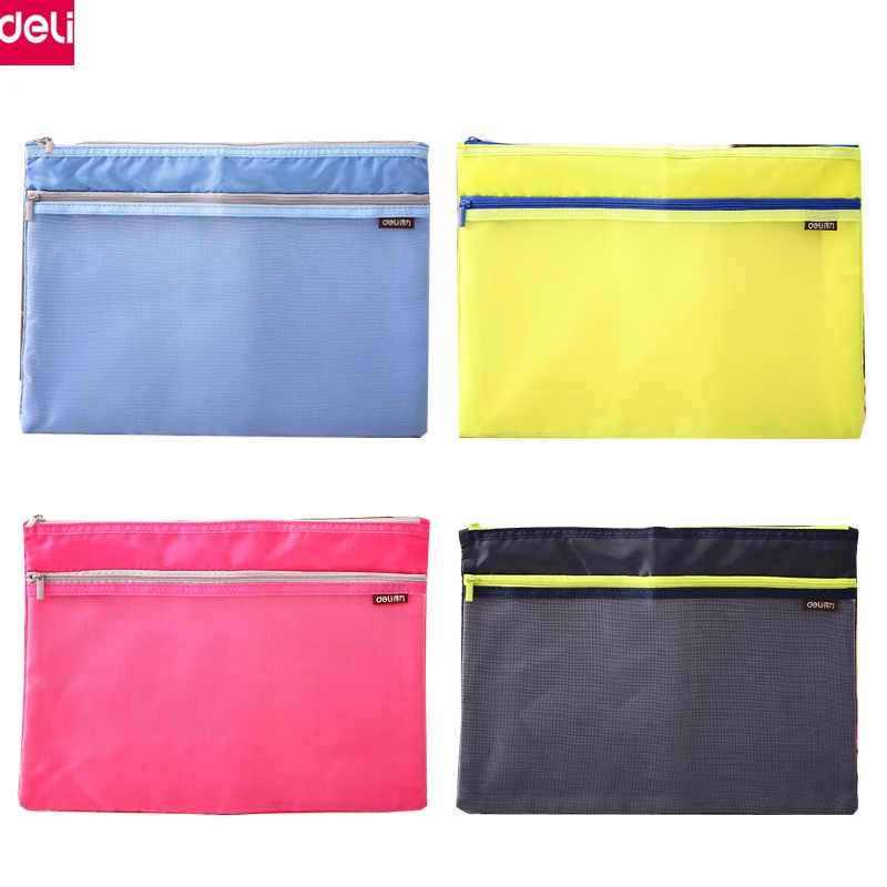 

Deli A4 Size Soft Durable Double Layers Zipper File Folders Book Paper File Document Folder Rectangle Office Filing Product