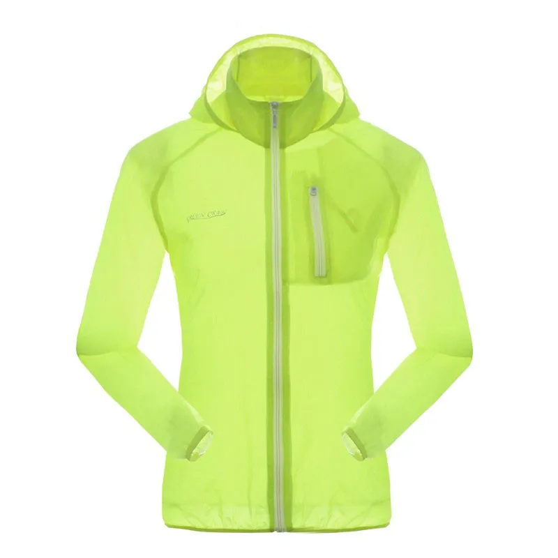 Women Green Raincoat Jacket Cycling Running Camping Hiking Anti-UV Jacket Windproof and Water-resistant Cycling Windbreak