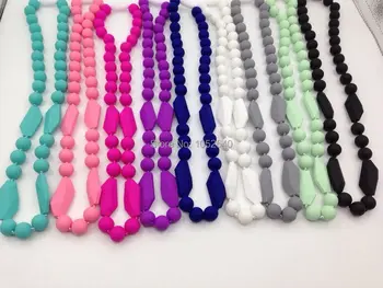 

high quality silicone baby teething necklace silicone stone necklace baby teething necklace Baby Chewable Silicone Bead Necklace