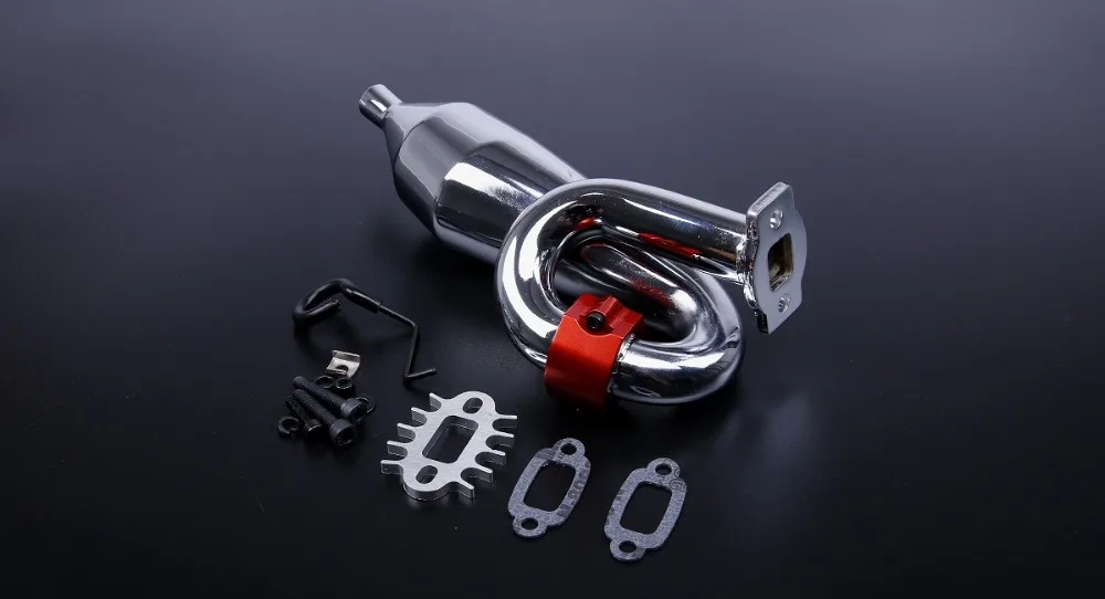 

1/5 Baja Tune Pipe SS tunepipe Exhaust with alloy clamps for 1/5 scale HPI KM ROVAN RC CAR Baja 5B SS