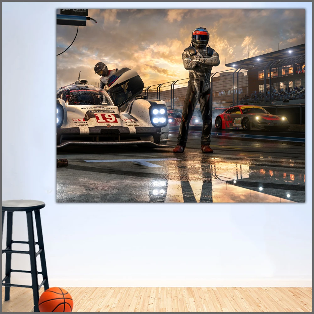 Us 8 69 46 Off Wlong Printing Oil Painting Men Forza Motorsport Wall Art Canvas Prints Pictures Home Decor For Living Room Bedroom No Frame In