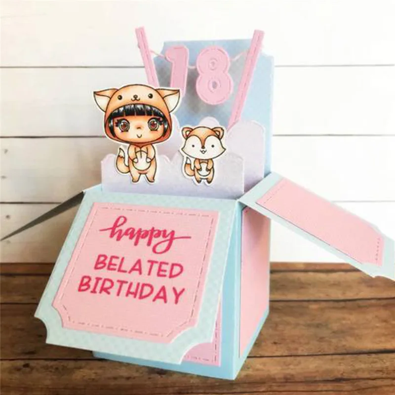 

YaMinSanNiO Box Card Dies Metal Cutting Dies for Scrapbooking Cutting Dies DIY Album Card Making Decor Paper Craft New 2019