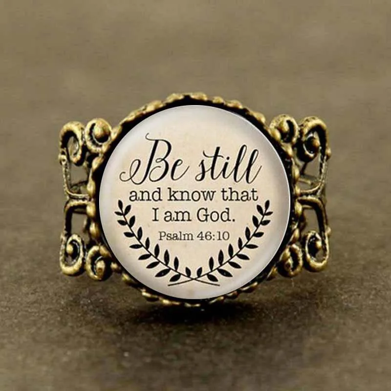 Bible Verse Be Still and Know That I am God Ring Psalm 46