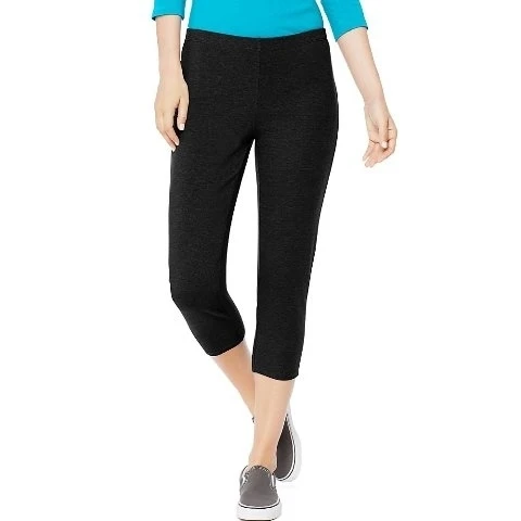 Hanes O9293 Womens Stretch Jersey Capri Black - Small (1)