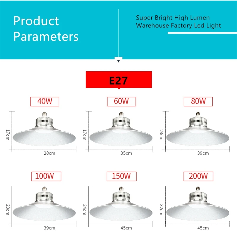 E27 E40 супер яркий высокий люмен светодиодный высокий склад завод высокий залив лампы 40 Вт 60 Вт 80 Вт 100 Вт 150 Вт 200 Вт Светодиодный промышленный светильник