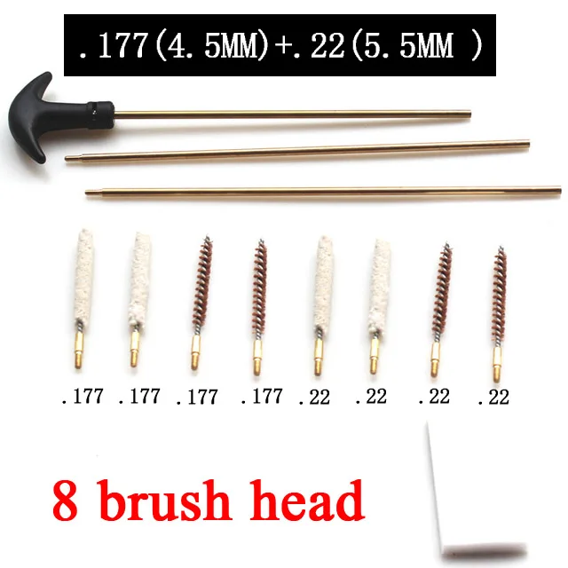 

Hunting Cleaner Kit Tactical Barrel Cleaning Kit 177&.22 Rifles/Pistols Brush Gun Rod Shortgun Airgun Airsoft Wire bristle