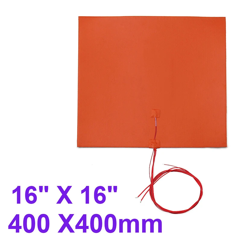 400*400mm 1.5MM 220V 1400W 3D Silicone Heated Bed Heating Pad Flexible Waterproof for 3D Printer Parts Electric Heating Pads