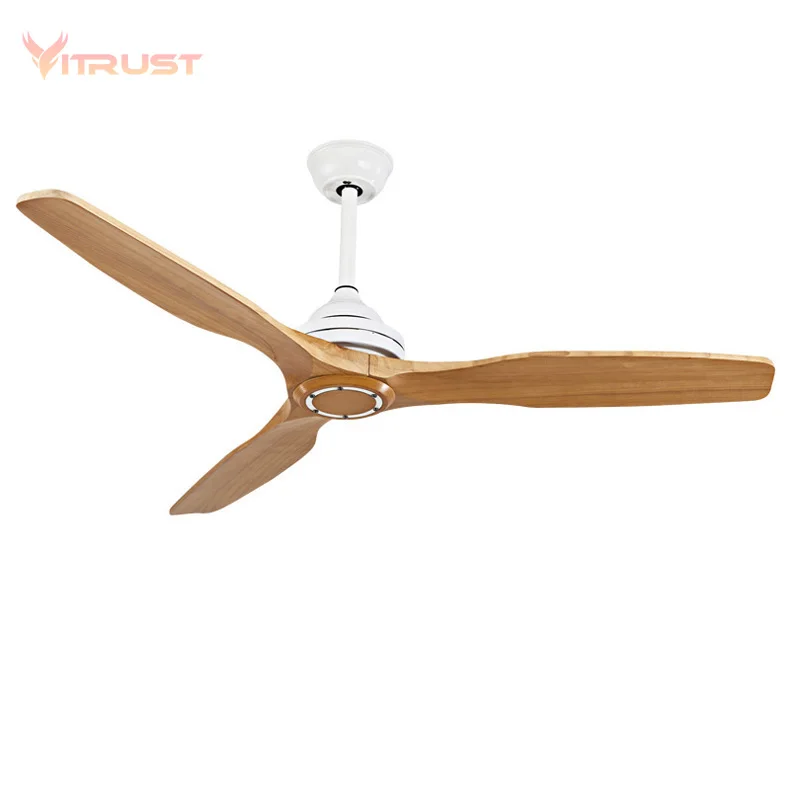 Wood Ceiling Fan 3 Blades No Light 30w Brushed Nickel Ceiling Fan 30w Brushed Nickel