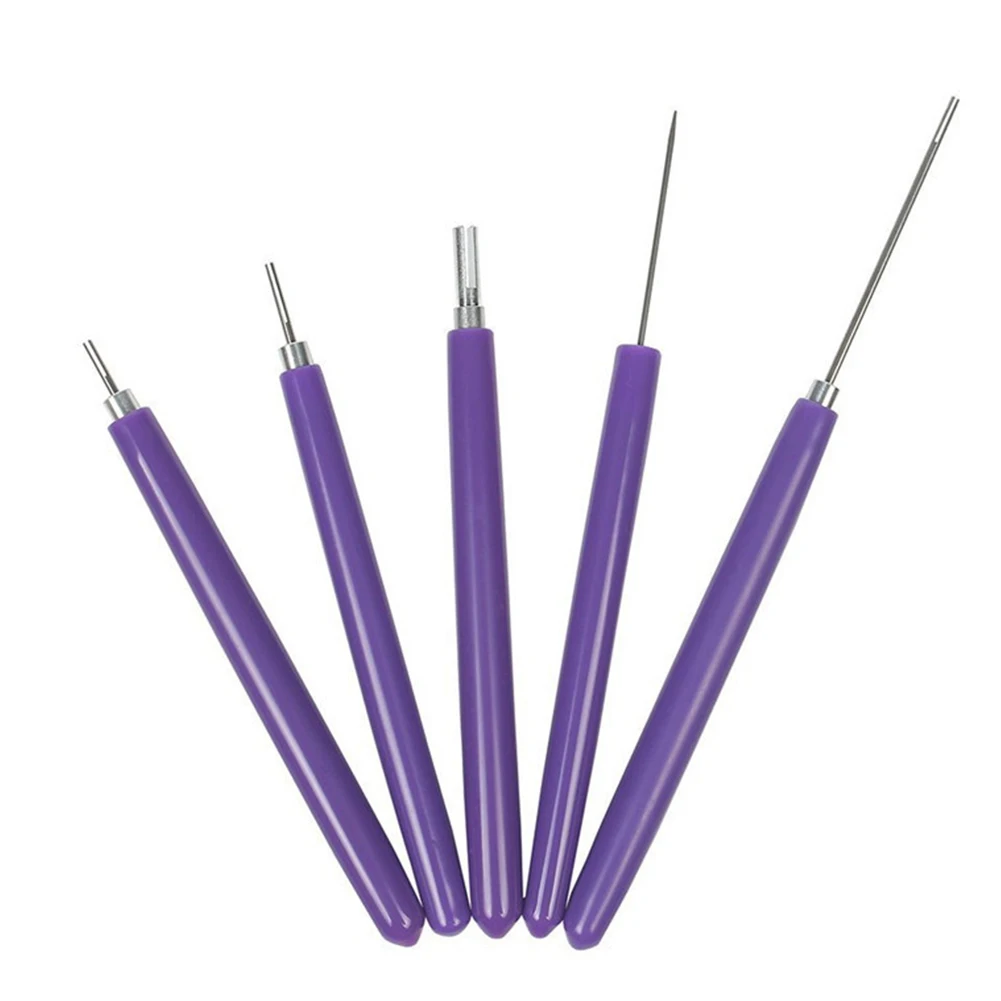 

5Pcs Craft Slotted Structure Practical PVC Handle Portable Quilling Paper Pen Manual DIY Origami Rolling Professional