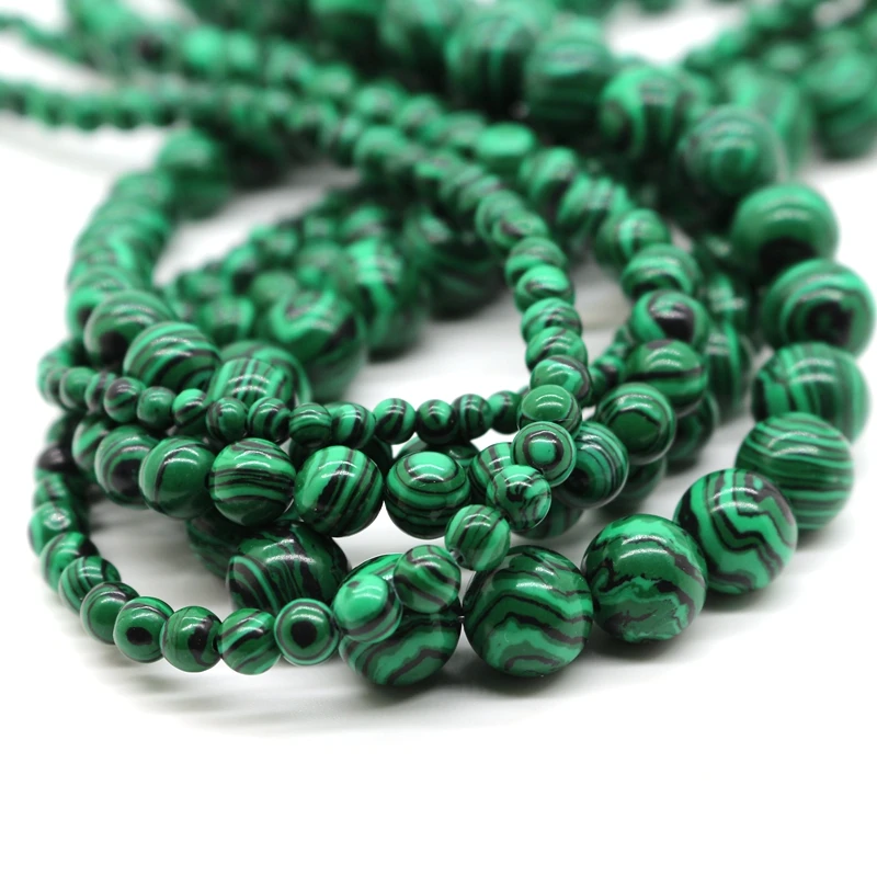 

Synthetic crystal DIY malachite beads factory price 4-12mm bracelet jewelry accessories