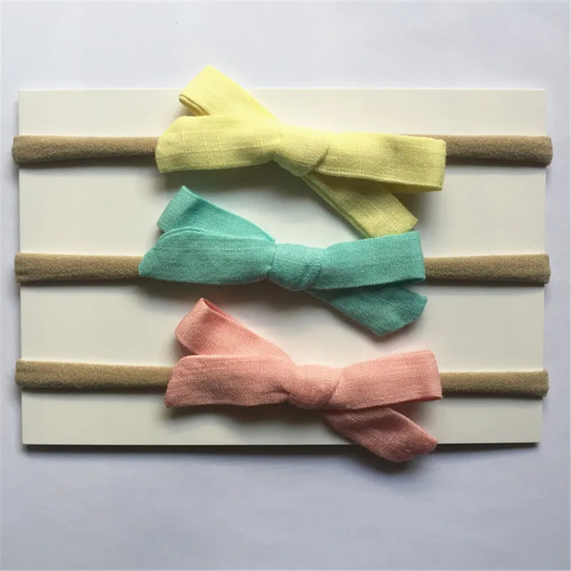 3pcs/pack Handmade Newborn kids Bow Nylon Headbands Soft Headwear Elastic Head band | Детская одежда и обувь