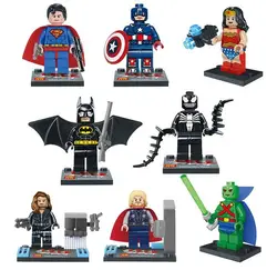 79056 Marvel DC Супергерои Мстители Бэтмен чудо-женщина фигурки строительные блоки игрушки для детские кирпичи куклы