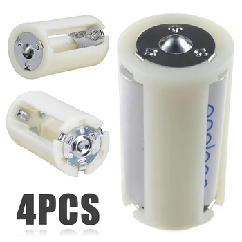 

4PCS Translucent AA to Size D Battery Converter Adapter Case AA Battery Case GDeals