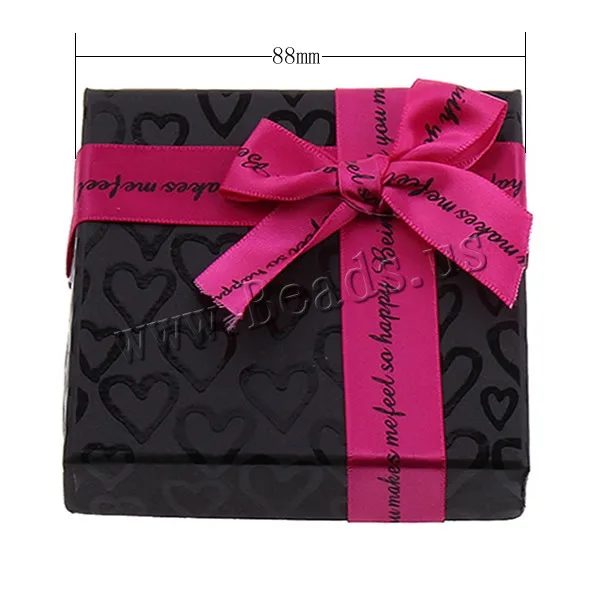

High Quality 24pcs/lot Black Color Square shape Cardboard Bracelet Box Jewelry gift boxes Bracelet Bangle box with heart pattern