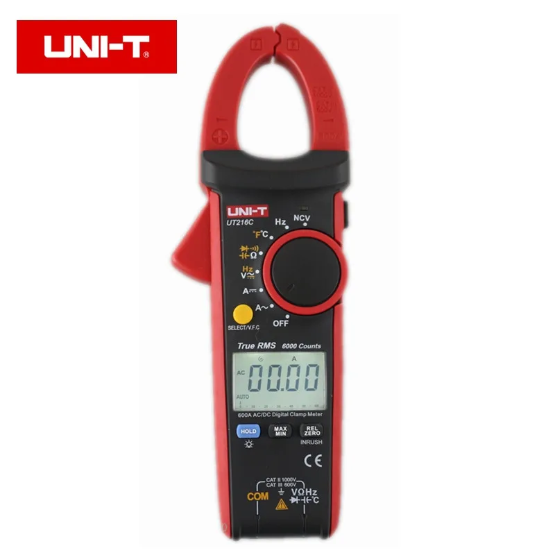 

UNI-T UT216C 600A True RMS Digital Clamp Meters Auto Range with Frequency Capacitance Temperature & NCV Test