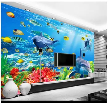 

Custom photo wallpaper 3d murals wallpaper wall paper HD Seabed Animal 3D TV Backdrop Mural TV Background wall papers home decor