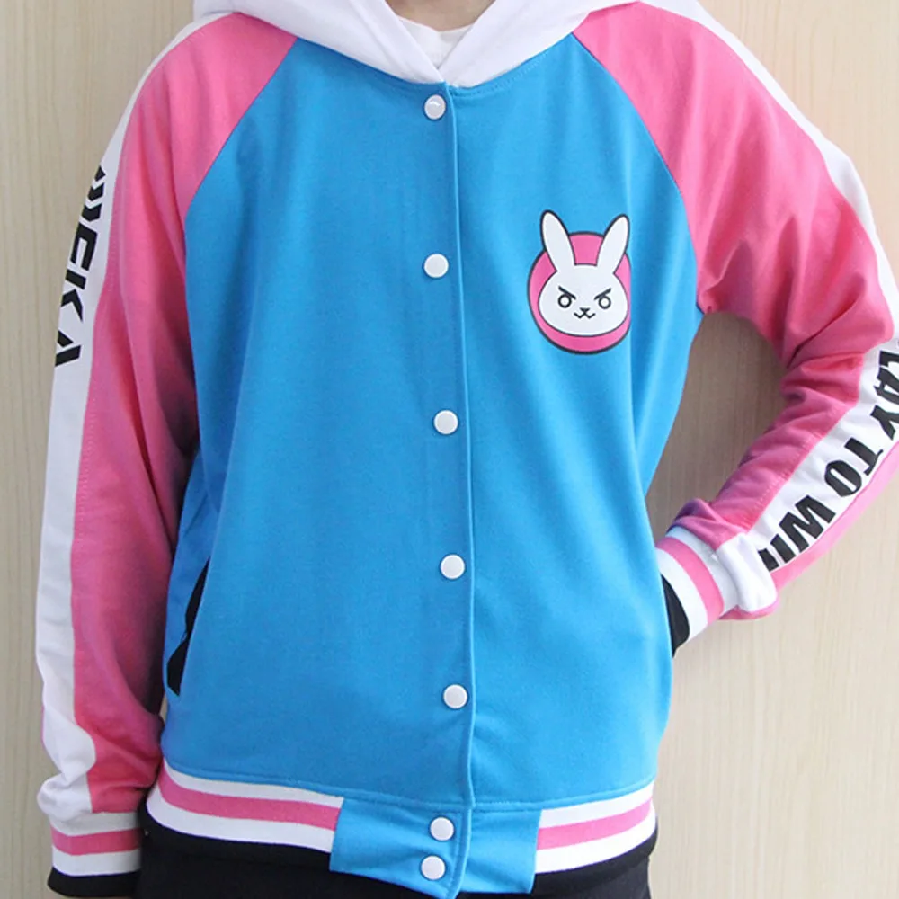 Kaufen Anime Kleidung Spiel DVa Hoodie Cosplay Kostüm D. va Erwachsene Baseball Mantel D. va Jacke feminino Cosplay dünne Hoodies für Männer Frauen