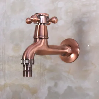 

Antique Red Copper Wall Mounted Tap Faucet Garden Bibcock Washing Machine Faucet Outdoor Faucet Single Cold Tap Bav303