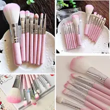 7Pcs Pro Pink Makeup Brush Set Eyeshadow Cosmetic Tools Eye Face Beauty Brushes 5RYU