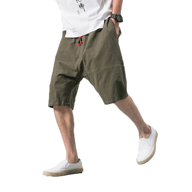 Мужские шорты, новинка, мужские свободные, китайский стиль, Ретро стиль, для отдыха, фонарики, редис, летние, до колен, короткие, шаровары размера плюс M-5XL