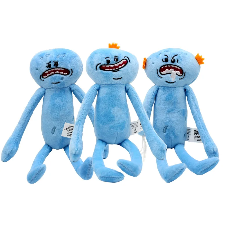 

3 design Best For Kids Gift Rick and Morty 25cm 10inch Happy Sad Angry Meeseeks Stuffed Plush Toys Dolls