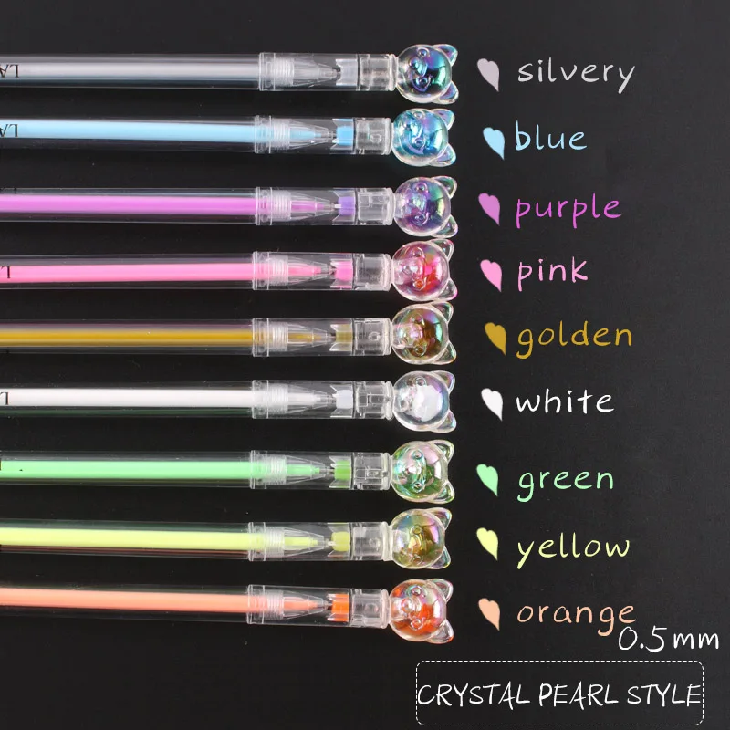 9 Цвета/комплект высокое японское светлые ручки двуглавый флуоресцентная ручка милый арт маркер для рисования канцелярские фломастеры - Цвет: Cubs 9 colors