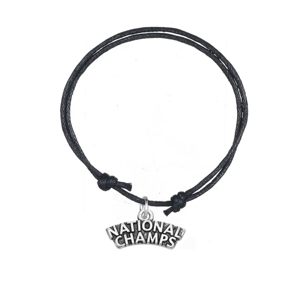Skyrim 10pcs/lot Fashion Korea Wax Cord Braceletes Adjustable With National Champs Alphabets Charms Of High Quality Fit Gifts