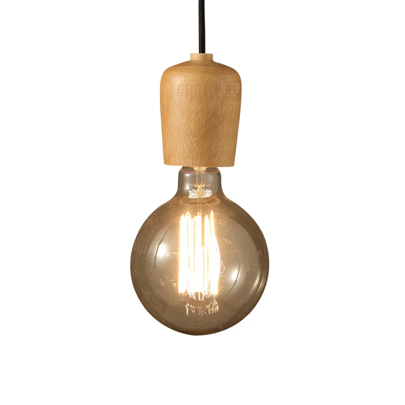 Moderne diy eiken hout hanglamp zwart koord globe hanglamp e27 socket hout keuken verlichtingsarmaturen opknoping lampen.jpg