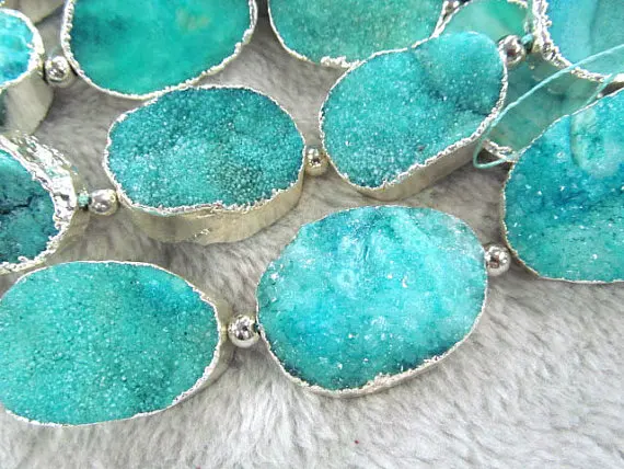 

natural agate Gems 20-50mm full strand slab freeform Drop Gold Silver wrapped purple red blue green white black mixed pendant be