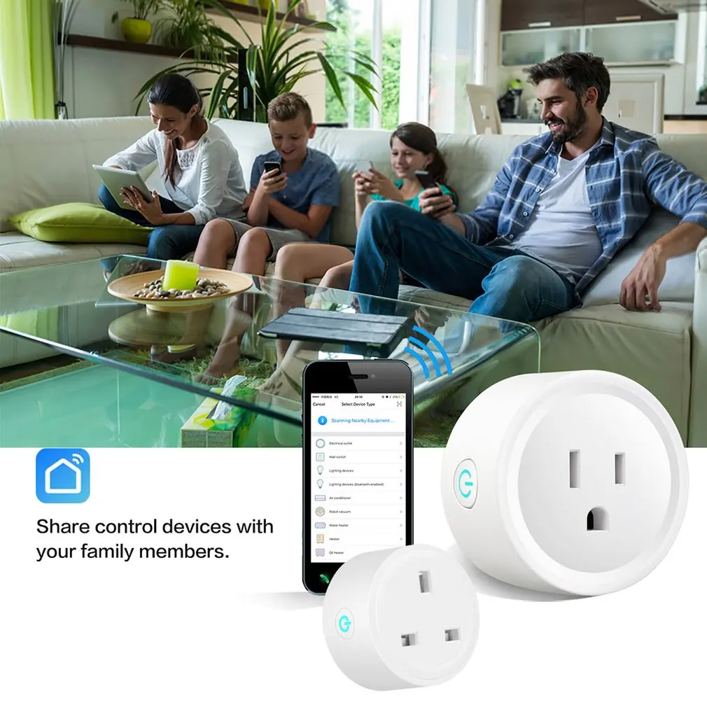 

W30 Portable Size Wifi Smart Socket Remote Wifi Smart Socket PC Fire-proof Material Remote Control Wireless Smart Plug