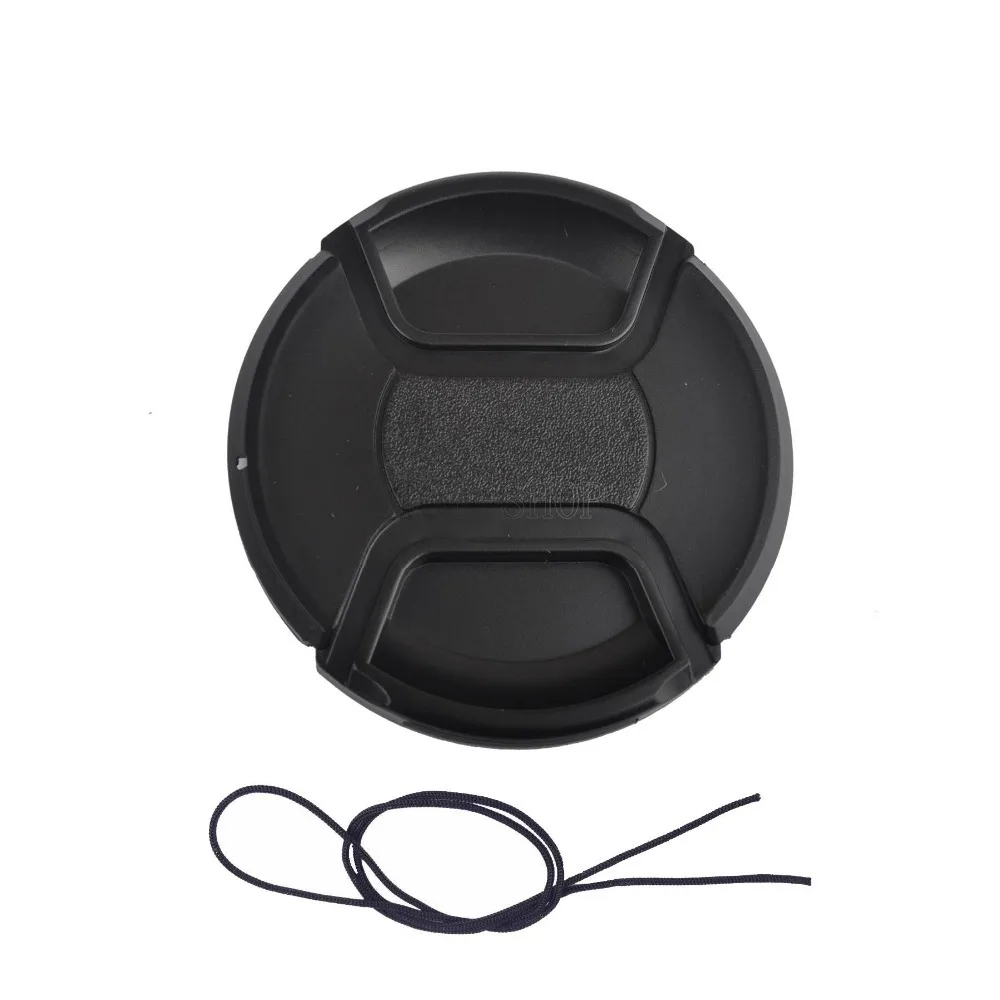 77mm Center Pinch Front Lens Cap Hood Cover Snap-On Rope For Nikon Canon SLR Camera |