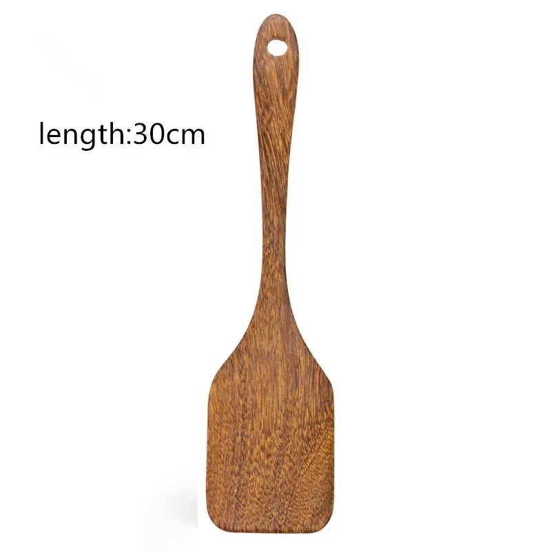 Японский стиль, натуральное дерево, без краски, антипригарная сковорода, деревянная лопатка, деревянная кухонная лопатка с длинной ручкой, лопаты - Цвет: B