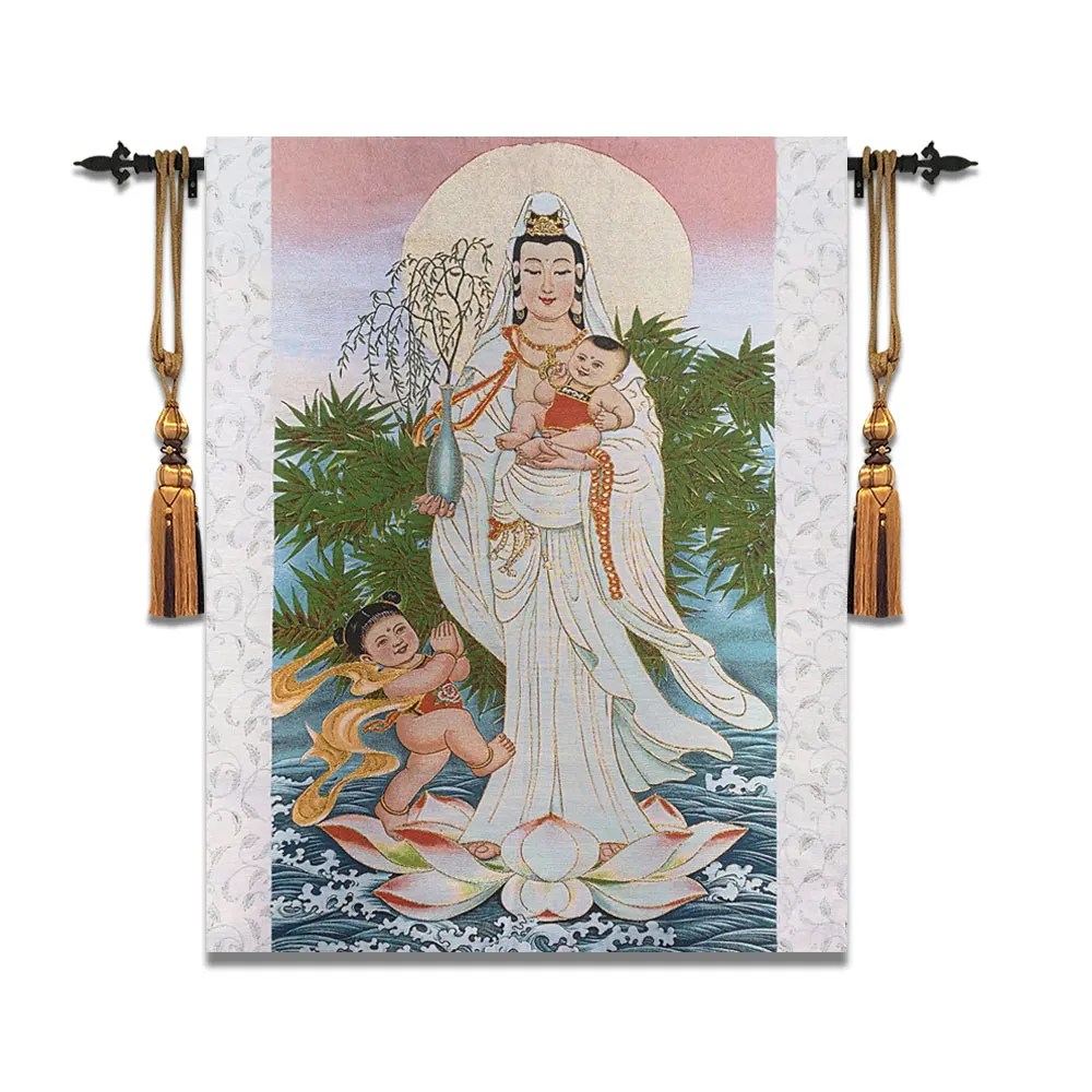 

Buddhism Guanyin Wall Tapestry Belgium Wall Carpet Moroccan Decor Home Decoration Wall Hanging Decorative Tapestries Fabric