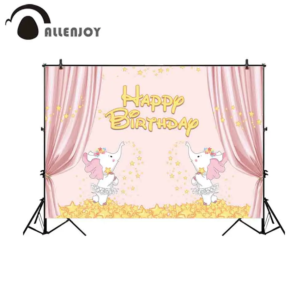 Allenjoy fotografico фон для дня рождения с изображением белого слона золотых звезд