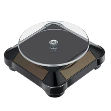 360 Turntable Solar Showcase Automatic Rotating Stand For Necklace Bracelet 110*110*50mm Watch Display