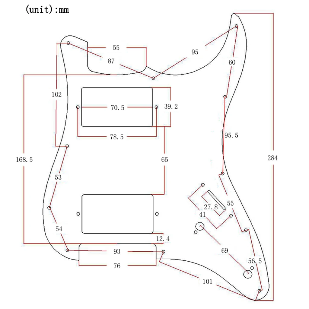 Tooyful Aluminum Alloy HH Guitar Pickguard Anti-Scratch Plate for Strat ST Electric Guitar Accessory