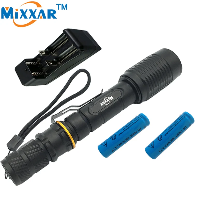 ZK30 V5 CREE XM L T6 LED Flashlight 5000Lumens 5 Mode Torch light suitable two 5000mAh
