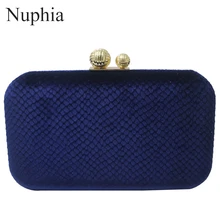 Nophia женские бархатные клатчи, вечерние сумки, свадебная сумка, свадебная сумка на плечо, сумочка на руку, клатч, кошелек, темно-синий, красный