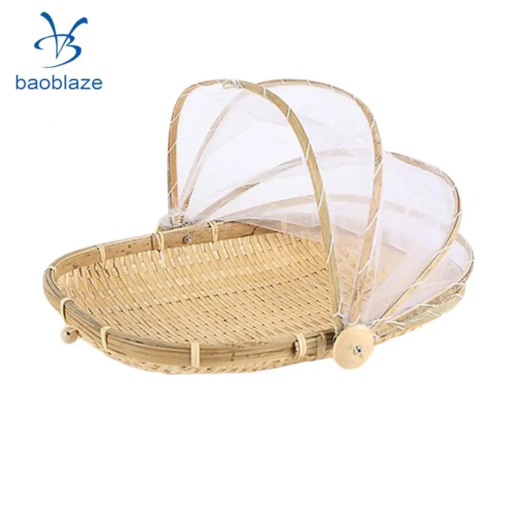 Bamboo Serving Food Tent Basket Hand Woven Fruit Baskets Storage 6 Designs
